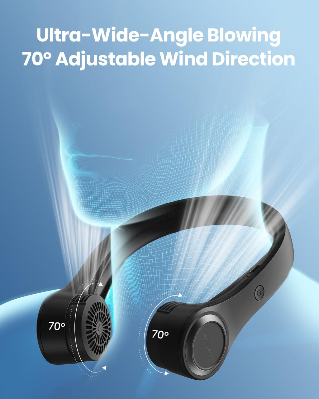 Gaiatop Portable Neck Fan, 4000mAh Rechargeable Hands Free Bladeless Mini Fans, 3 Speeds Air Outlet Can Rotate 70°, Free Adjustment Personal Wearable Cooling Fan Suitable for Travel Office Purple