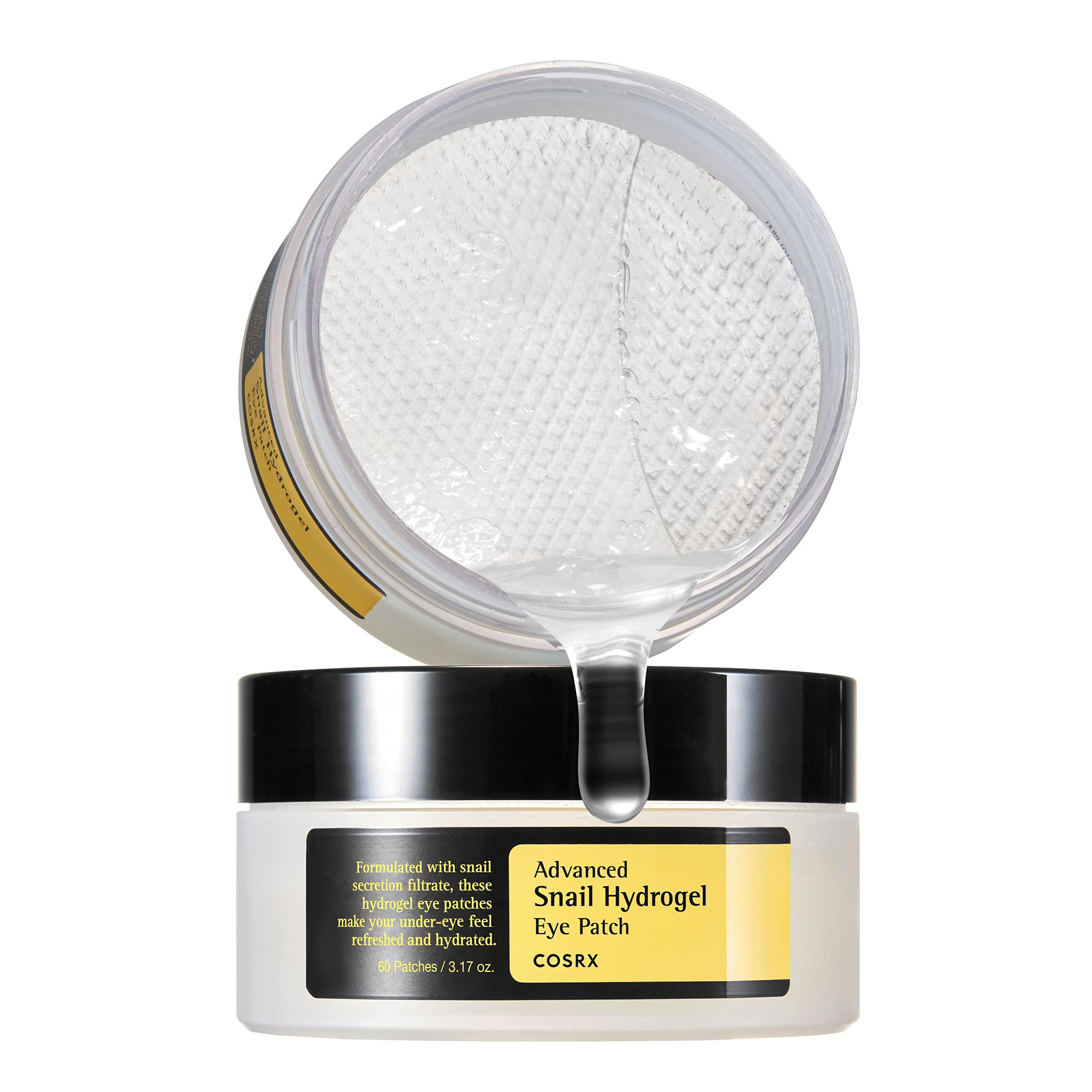 COSRX Pink Peptides Collagen Hydrogel Eye Patch for Puffy Eyes, Cooling & Firming Under Eye Patches with 4-Peptide & Caffeine (60), Depuffing Gel Eye Mask, Korean Skin Care