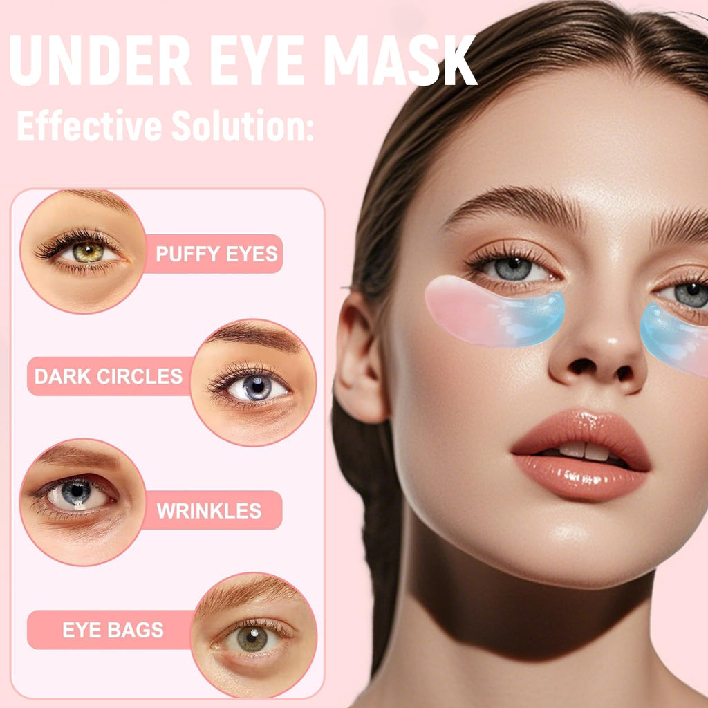 60 Pcs Gradient Under Eye Patches, Eye Patches for Puffy Eyes and Dark Circles, Eye Patches for Dark Circles, Under Eye Mask, Collagen Eye Patches, Eye Mask Skincare, Reduce Wrinkles and Fine Lines