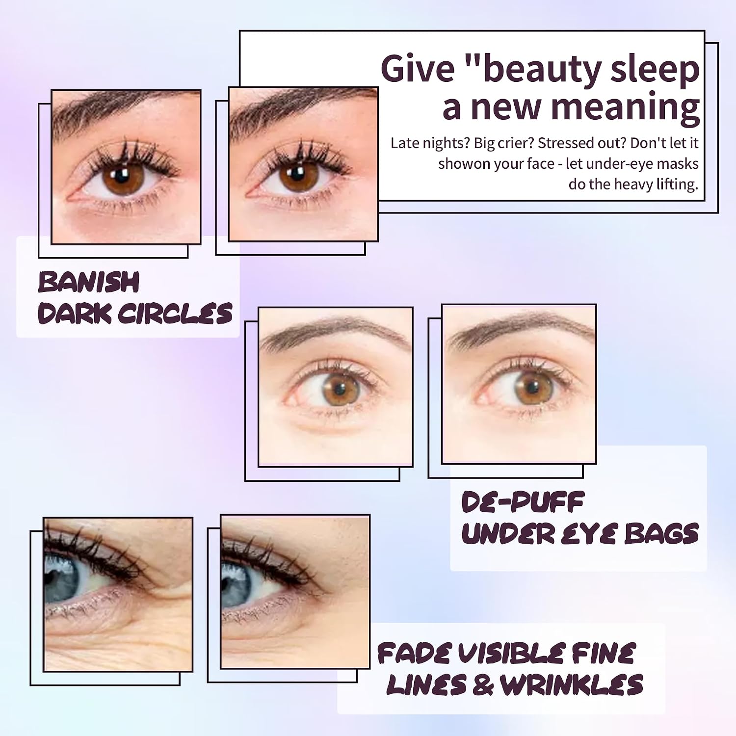 Aero Zen Collagen Under Eye Patches, Hydrating Gel Eye Masks with Hyaluronic Acid for Dark Circles, Puffiness, Under Eye Bags & Wrinkles, Ideal Beauty Gift for Women, 24 Pairs（Lavender）