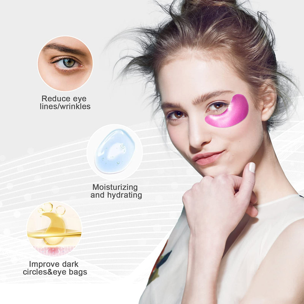 30 Pairs Gel Collagen Eye Pads,Crystal Collagen Under Eye Mask for Moisturizing,Reducing Fine Lines&Dark Circles& Puffy Eyes Under Eye Patch for Women Men, Black