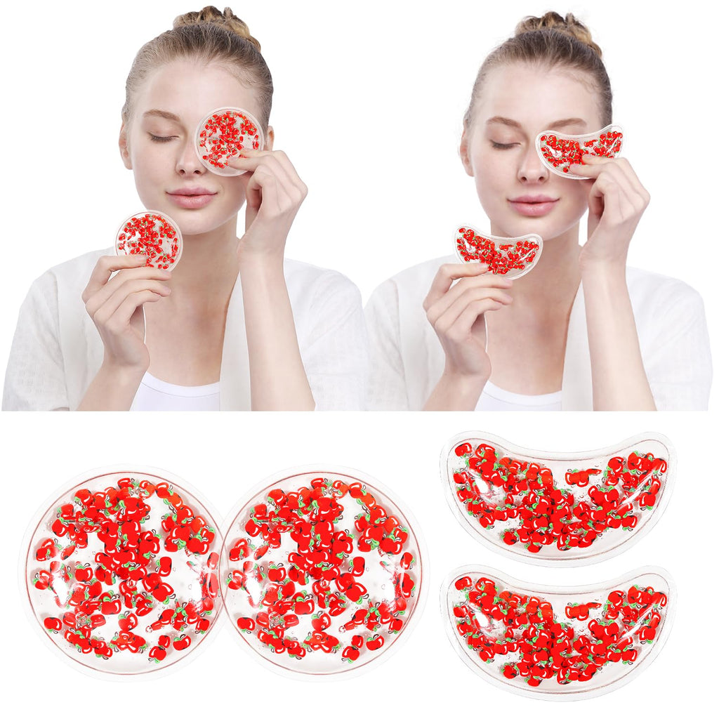 4PCS Gel Eye Ice Pack Set Reusable, Cold and Hot Compress for Eyes, Ice Pack for Eyes, Cooling Eye Pads for Eye Strain, Swelling, Redness, Dark Circles, Puffy Eyes, and Eye Recovery Surgery.