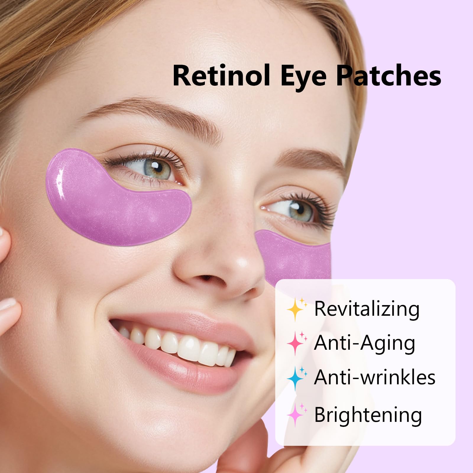 30 Pairs Gel Collagen Eye Pads,Crystal Collagen Under Eye Mask for Moisturizing,Reducing Fine Lines&Dark Circles& Puffy Eyes Under Eye Patch for Women Men, Black