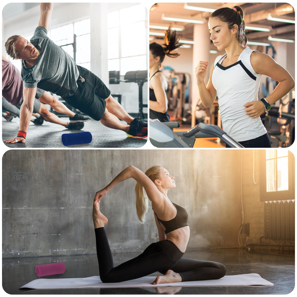 4 Pack Cooling Towel for Gym Fitness Yoga Hiking,Hot Weather Cool Towels Cloth Rags Wrap for Neck Face(4 Pack-02)
