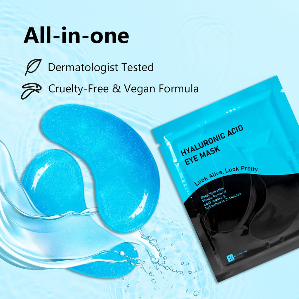 30 Pairs Gel Collagen Eye Pads,Crystal Collagen Under Eye Mask for Moisturizing,Reducing Fine Lines&Dark Circles& Puffy Eyes Under Eye Patch for Women Men, Black