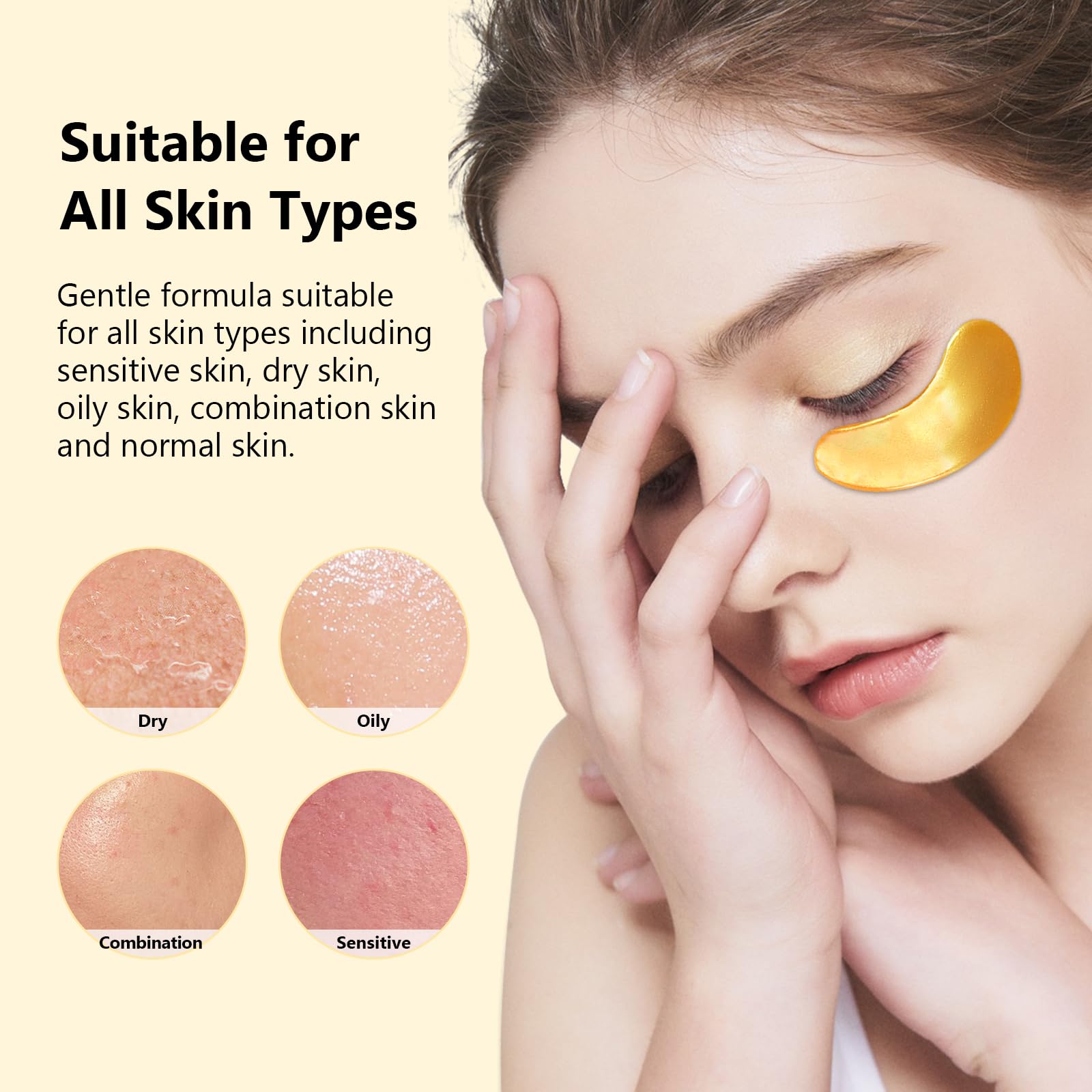 Adofect Hydrogel Caffeine Under Eye Masks, Collagen Eye Patches for Dark Circles Puffy Eyes Under Eye Bags, Deep Hydration Eye Gels for All Skin Types, Skin Care Gifts (Pink, 30 Pairs)