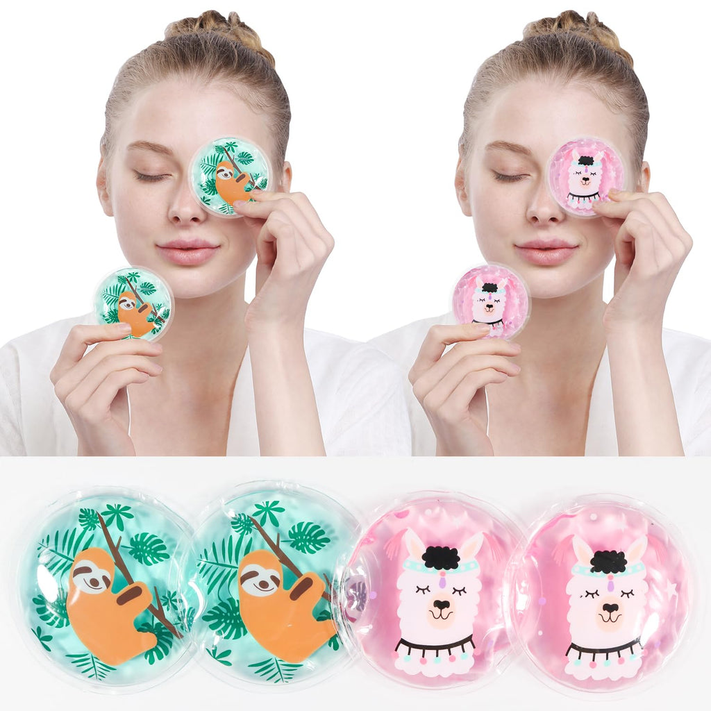 4PCS Gel Eye Ice Pack Set Reusable, Cold and Hot Compress for Eyes, Ice Pack for Eyes, Cooling Eye Pads for Eye Strain, Swelling, Redness, Dark Circles, Puffy Eyes, and Eye Recovery Surgery.