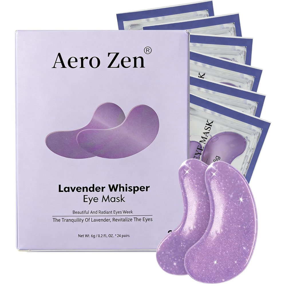 Aero Zen Collagen Under Eye Patches, Hydrating Gel Eye Masks with Hyaluronic Acid for Dark Circles, Puffiness, Under Eye Bags & Wrinkles, Ideal Beauty Gift for Women, 24 Pairs（Lavender）