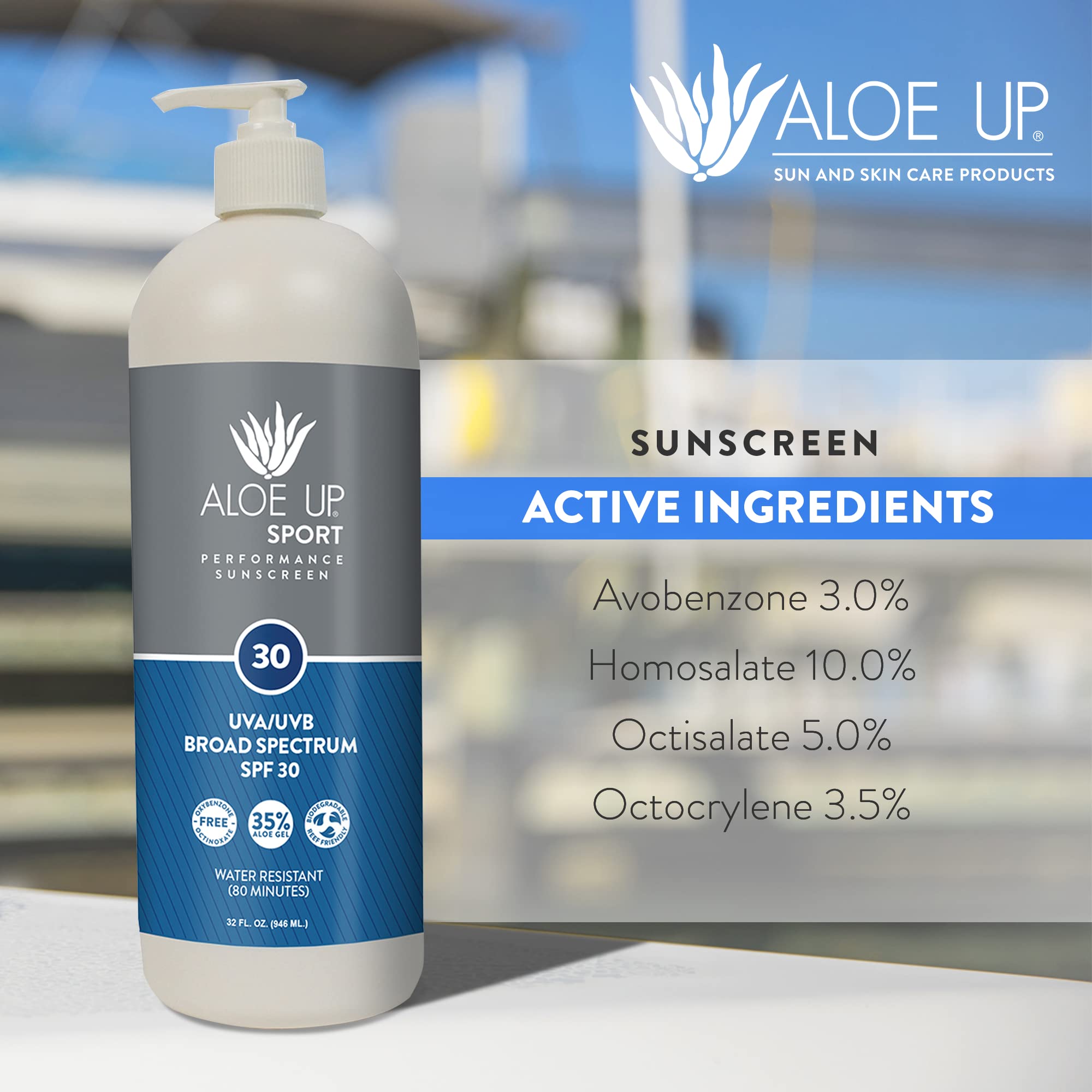 Aloe Up Sport Sunscreen Body Lotion SPF 50 – Broad Spectrum Sunblock With Aloe Vera Gel – Non-Greasy, Skin Sun Protection, No White Cast – Sunscreen – Fragrance-Free – 6 Oz, 2-Pack