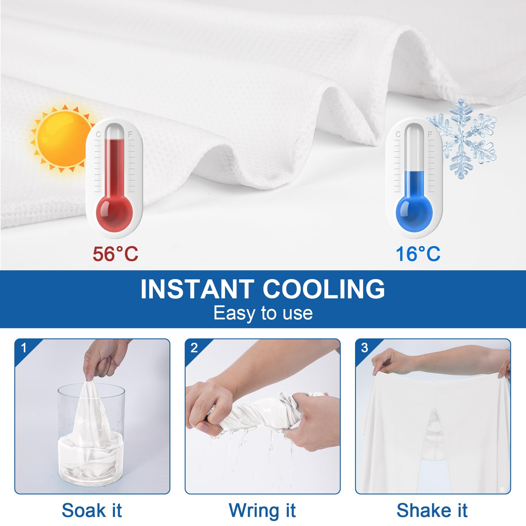 Sukeen Cooling Hoodie Towel, Cooling Towels for Neck and Face Quick Drying Absorbent, UV Protection Cooling Neck Wraps, Sport Workout Camping Cycling Cooling Towel