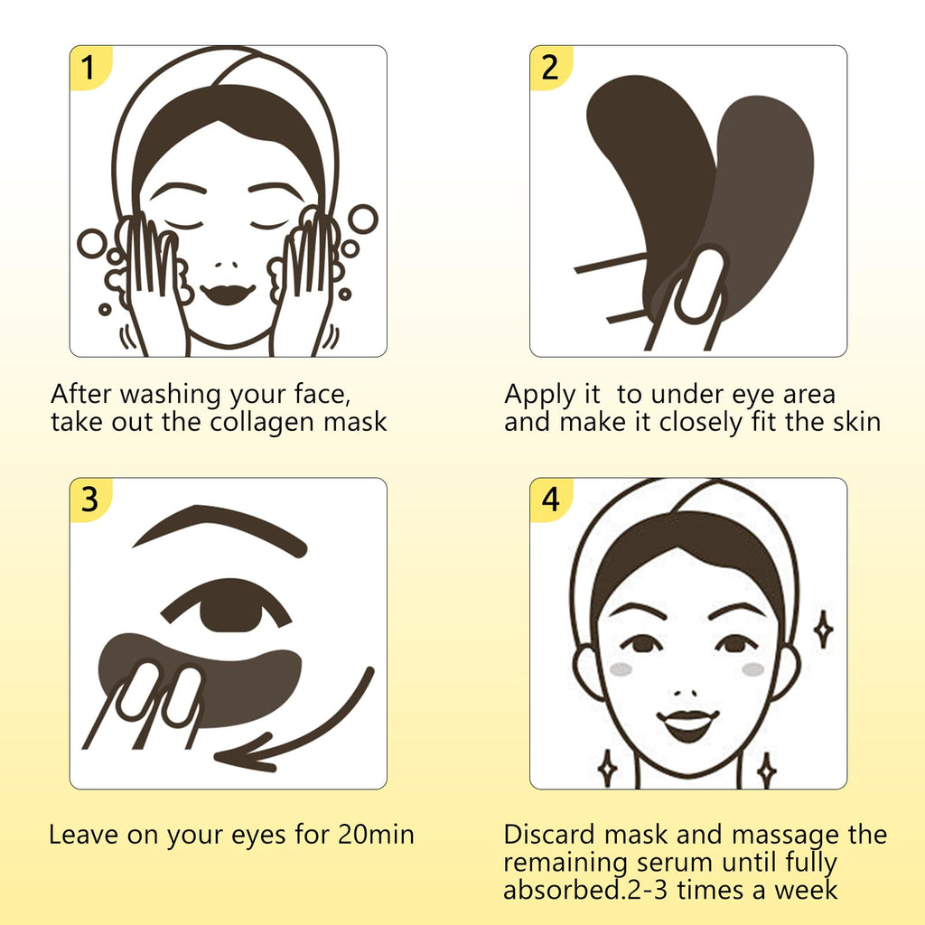 30 Pairs Gel Collagen Eye Pads,Crystal Collagen Under Eye Mask for Moisturizing,Reducing Fine Lines&Dark Circles& Puffy Eyes Under Eye Patch for Women Men, Black
