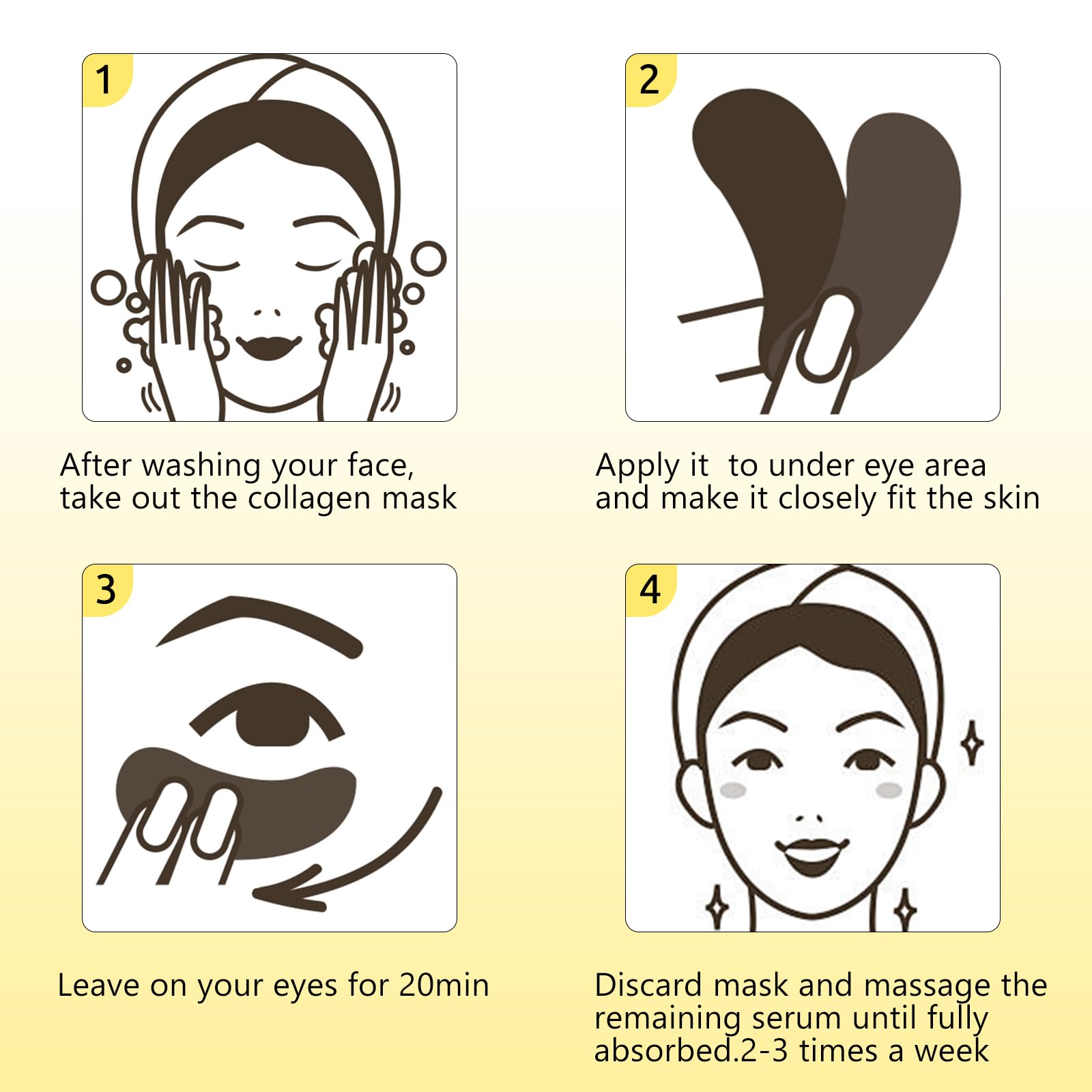 30 Pairs Gel Collagen Eye Pads,Crystal Collagen Under Eye Mask for Moisturizing,Reducing Fine Lines&Dark Circles& Puffy Eyes Under Eye Patch for Women Men, Black