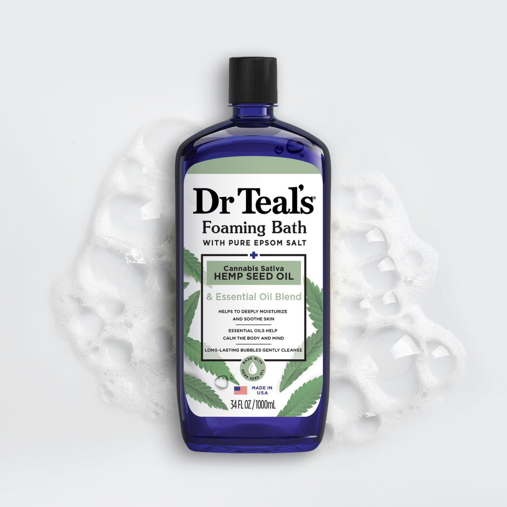 Dr Teal's Foaming Bath with Pure Epsom Salt, Soothe & Sleep with Lavender, 34 fl oz (Pack of 2)