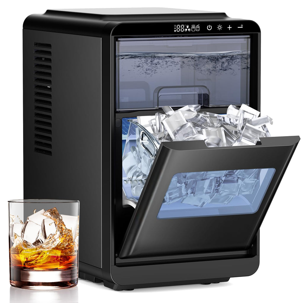 COWSAR Ice Maker Countertop, Portable Ice Machine with Self-Cleaning, 26.5 lbs/24Hrs, 8 Ice Cubes in 6 Mins, Ice Basket and Scoop, Ideal for Home, Kitchen, Bar, Camping