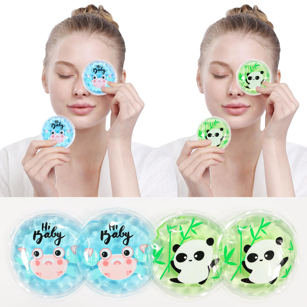 4PCS Gel Eye Ice Pack Set Reusable, Cold and Hot Compress for Eyes, Ice Pack for Eyes, Cooling Eye Pads for Eye Strain, Swelling, Redness, Dark Circles, Puffy Eyes, and Eye Recovery Surgery.