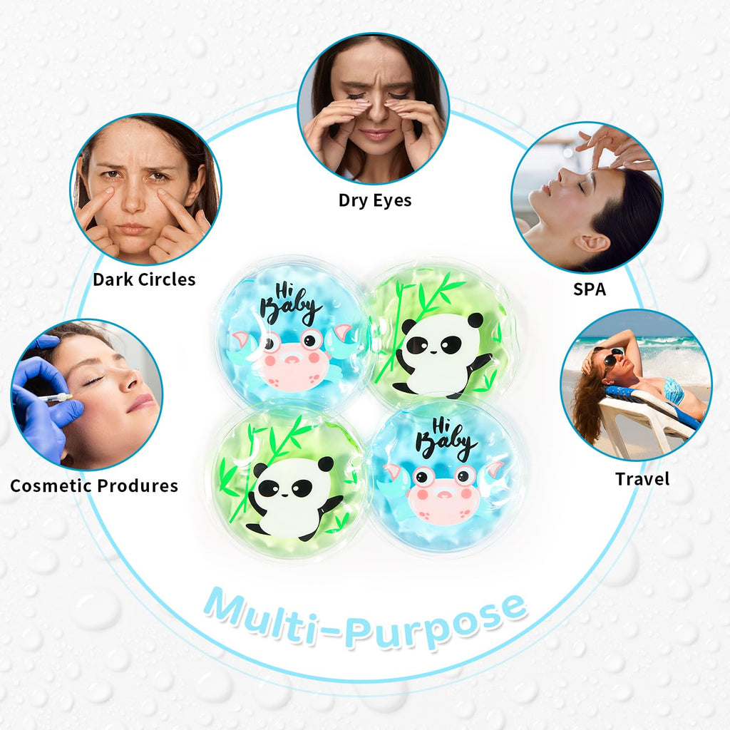 4PCS Gel Eye Ice Pack Set Reusable, Cold and Hot Compress for Eyes, Ice Pack for Eyes, Cooling Eye Pads for Eye Strain, Swelling, Redness, Dark Circles, Puffy Eyes, and Eye Recovery Surgery.