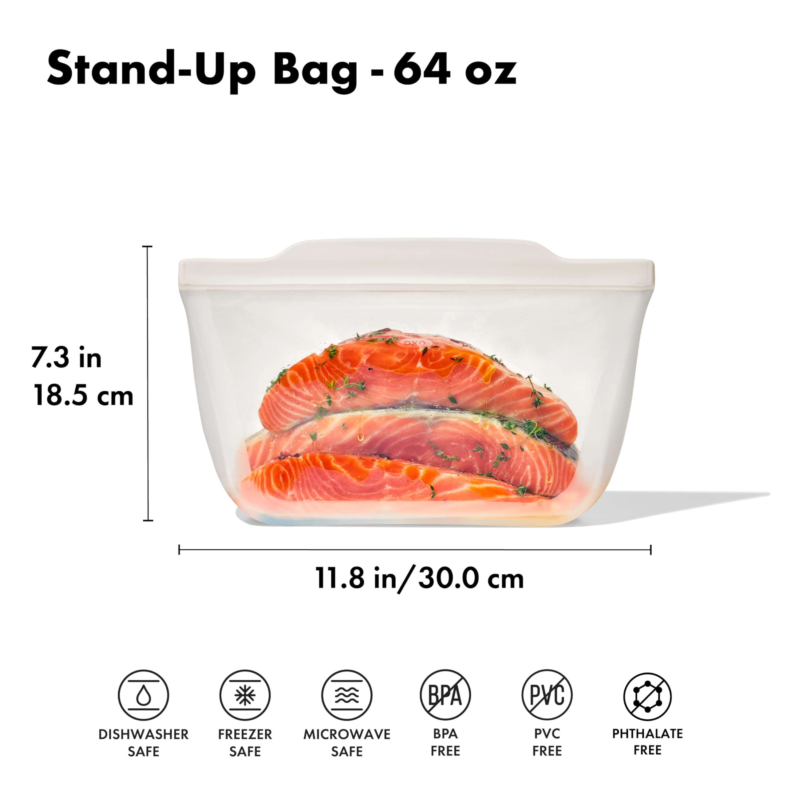 OXO Good Grips Silicone Reusable Bag – Stand-Up Snack (12 oz) – Oat