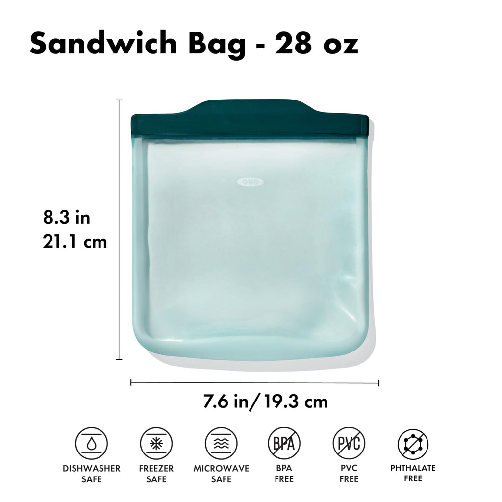 OXO Good Grips Silicone Reusable Bag – Stand-Up Snack (12 oz) – Oat