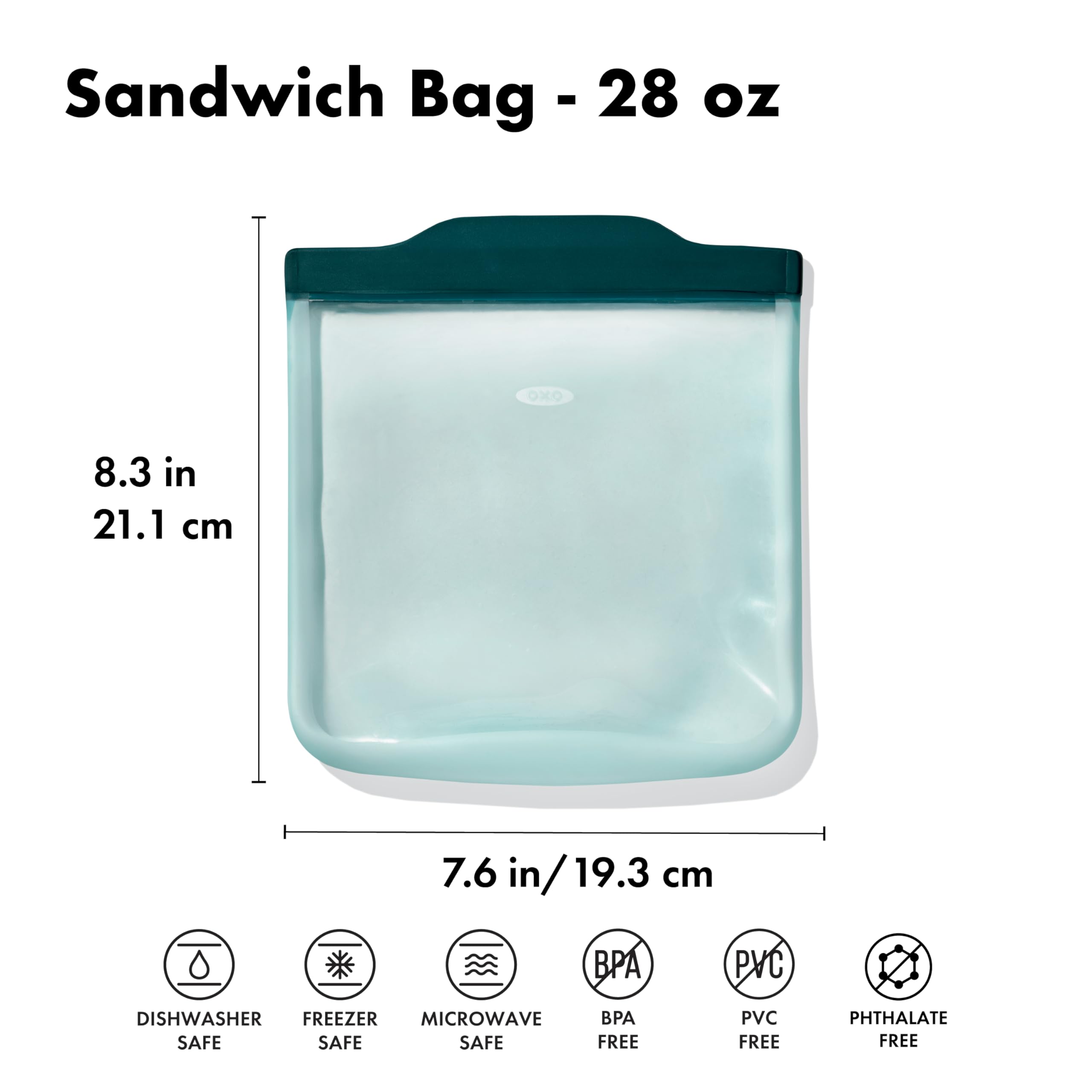 OXO Good Grips Silicone Reusable Bag – Stand-Up Snack (12 oz) – Oat