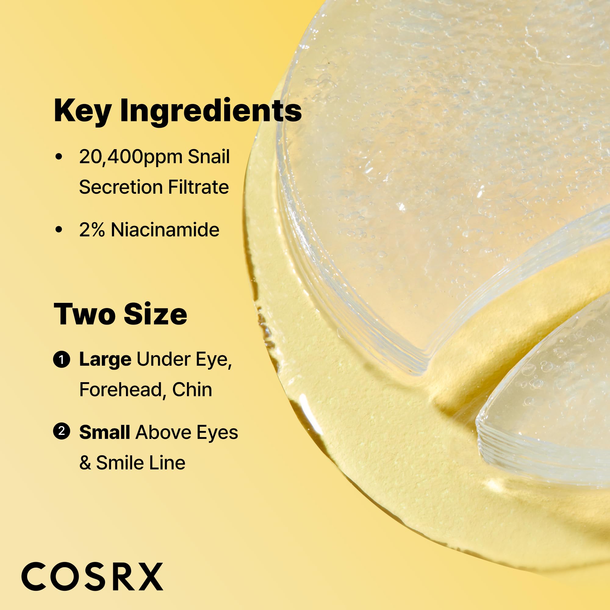 COSRX Pink Peptides Collagen Hydrogel Eye Patch for Puffy Eyes, Cooling & Firming Under Eye Patches with 4-Peptide & Caffeine (60), Depuffing Gel Eye Mask, Korean Skin Care