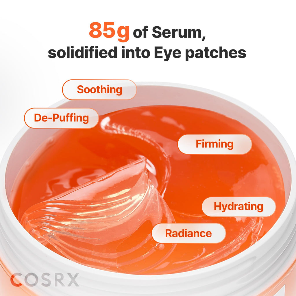 COSRX Pink Peptides Collagen Hydrogel Eye Patch for Puffy Eyes, Cooling & Firming Under Eye Patches with 4-Peptide & Caffeine (60), Depuffing Gel Eye Mask, Korean Skin Care