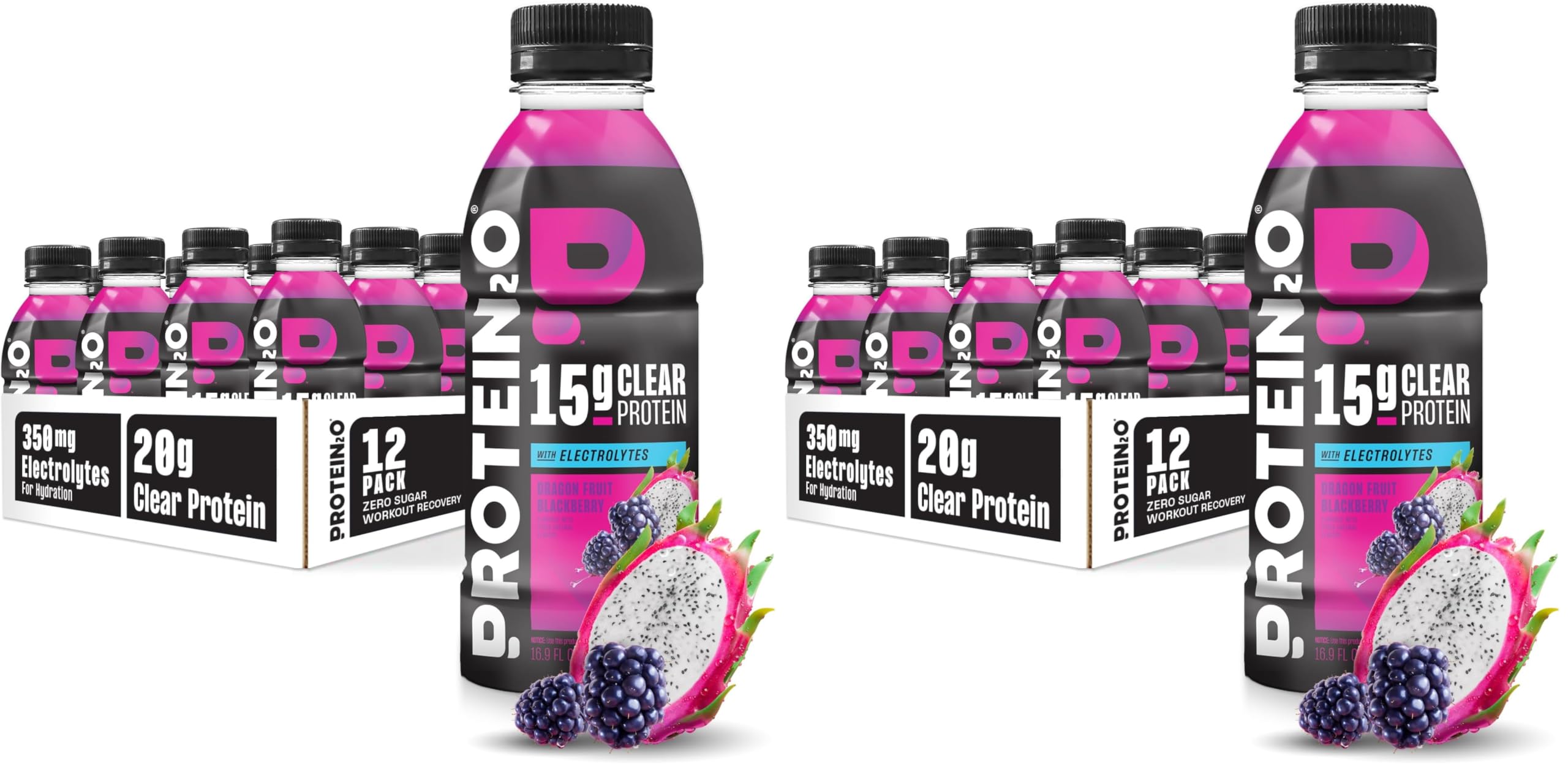 Protein2o 15g Whey Protein Infused Water, Peach Mango, 16.9 Oz Bottle (Pack of 12)