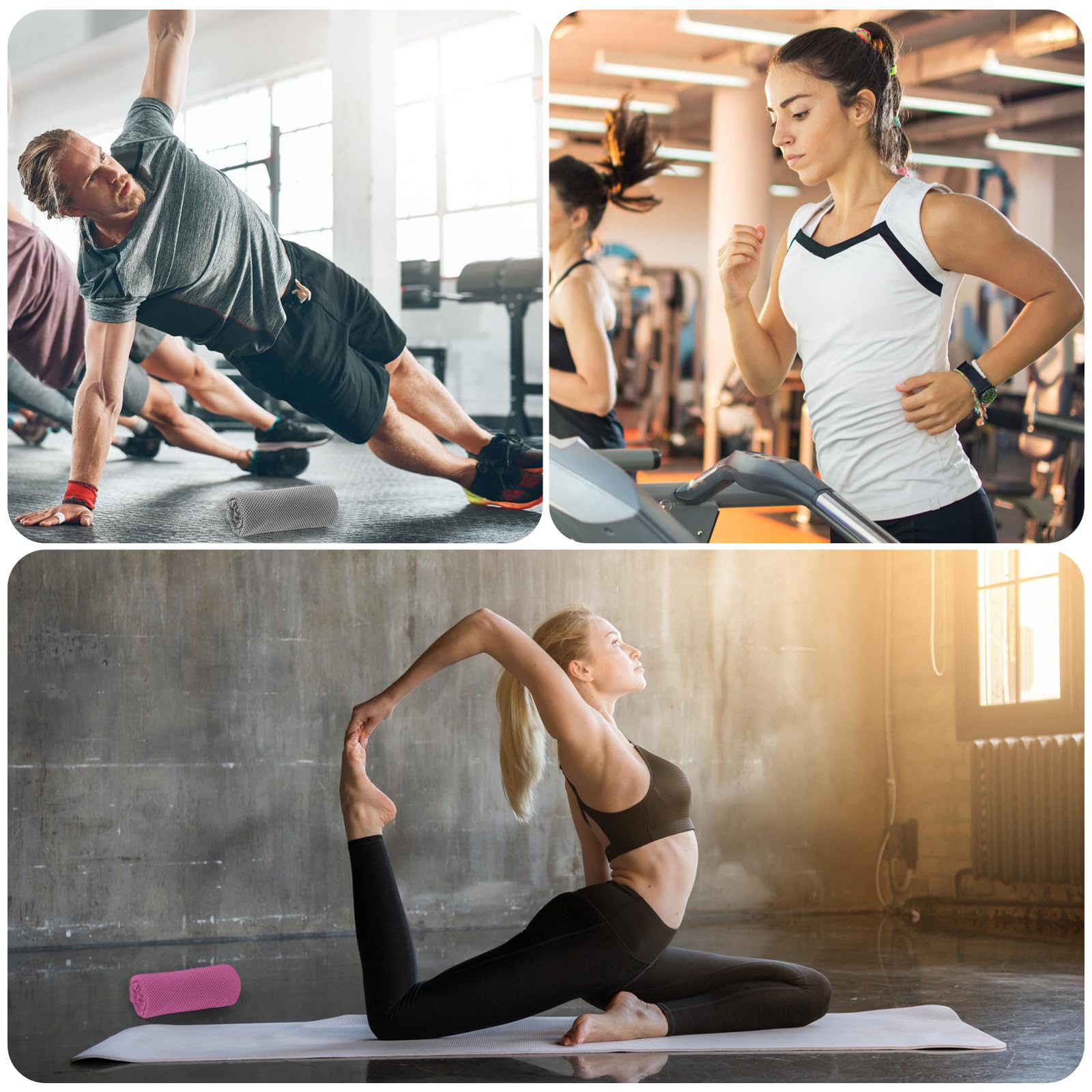 4 Pack Cooling Towel for Gym Fitness Yoga Hiking,Hot Weather Cool Towels Cloth Rags Wrap for Neck Face(4 Pack-02)