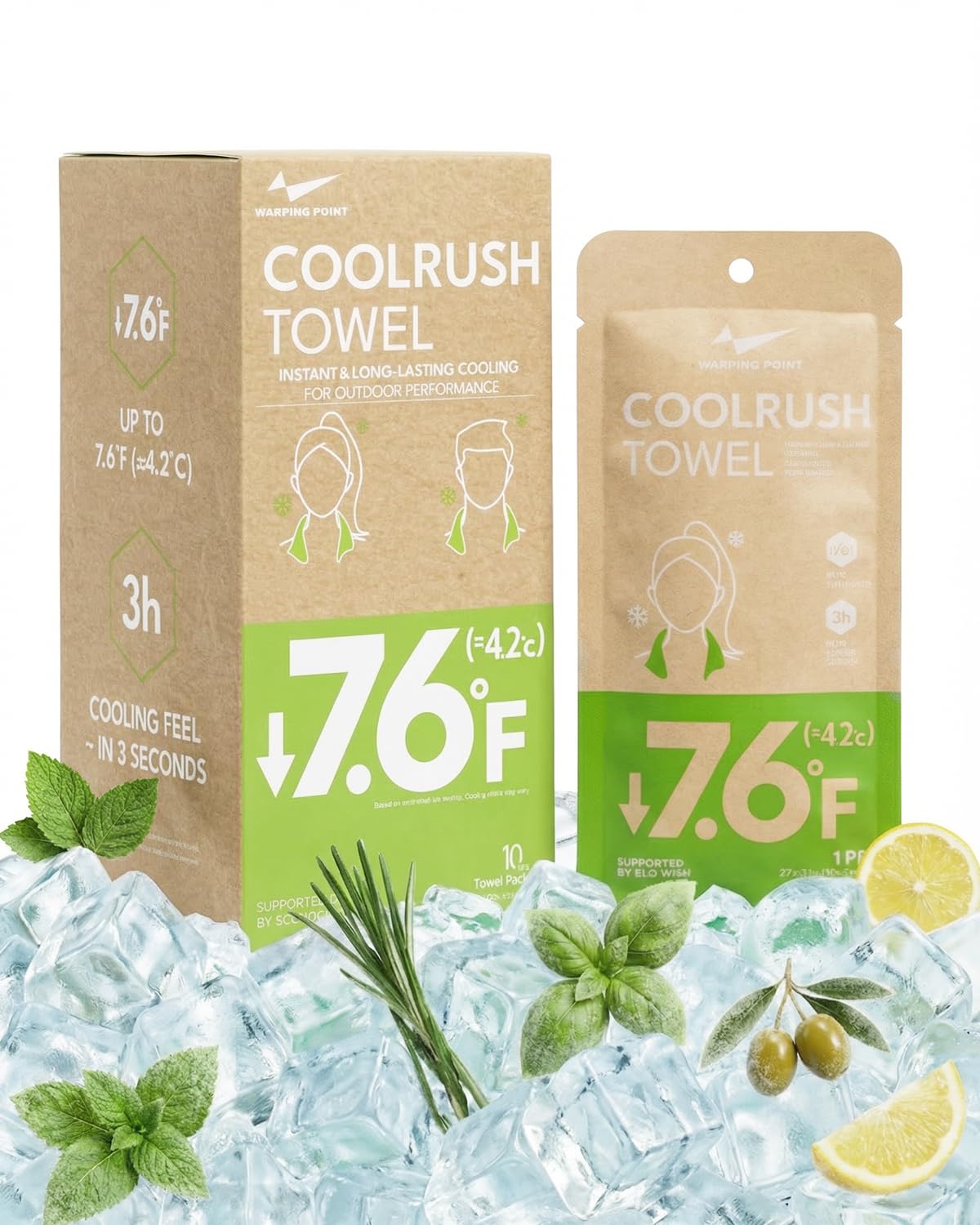 CoolRush Towel, Ice Neck Wraps for Extreme Heat, Large Cooling Body Wipe No Rinse, Chilly Wet Rags for Workout, Lake, Walking, Fishing, Running, Festival, Soccer, Cruise, Rave, River Must Have