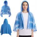 Cooling Hooded Beach Towel Cloak for Men Women -UPF 50+ Sun Proteciton Double Layer PVA Fabric Sweat-Absorbent Cool Towel Cape, Instant Cooling Soft Ice Towelfor Beach Yoga Camping (Blue)