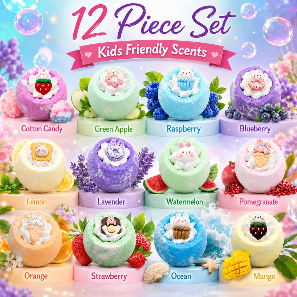EvolutionUSA Refresh Bath Bombs for Women & Kids – 24 Bath Bombs Mini Sized, Organic Bathbomb Set, Women & Kids Bath Fizz, Luxury Gift for Mother’s Day, Easter, Valentines, Birthday or Self Care