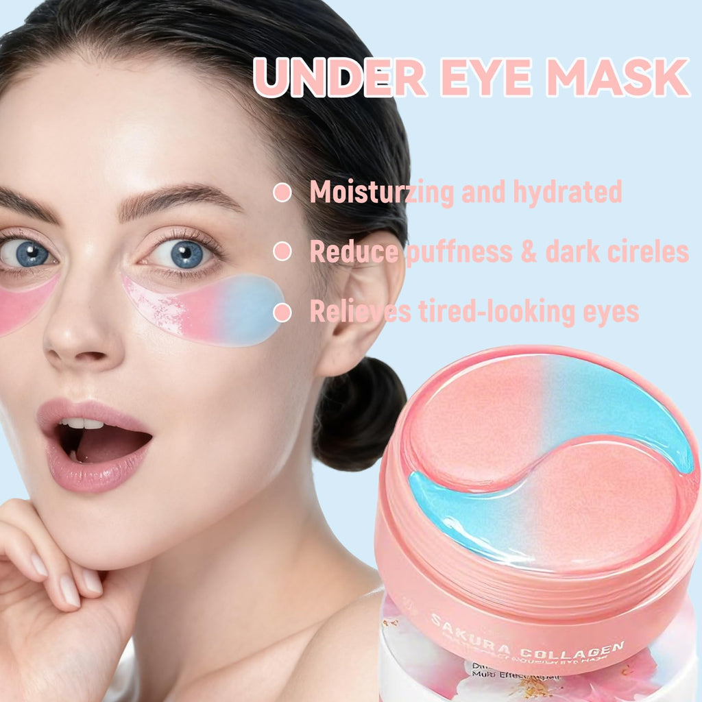 60 Pcs Gradient Under Eye Patches, Eye Patches for Puffy Eyes and Dark Circles, Eye Patches for Dark Circles, Under Eye Mask, Collagen Eye Patches, Eye Mask Skincare, Reduce Wrinkles and Fine Lines