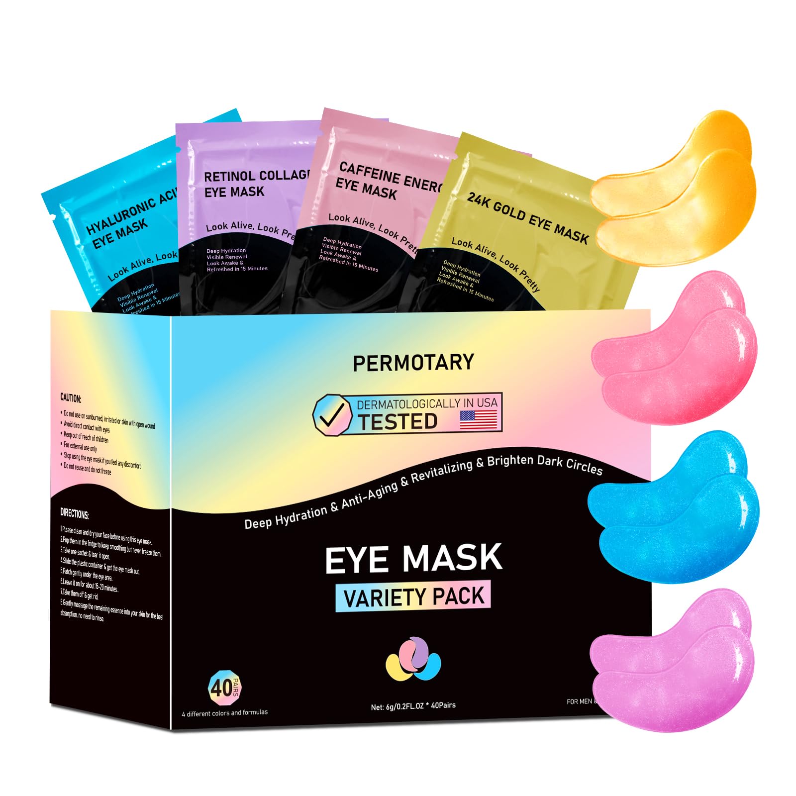 30 Pairs Gel Collagen Eye Pads,Crystal Collagen Under Eye Mask for Moisturizing,Reducing Fine Lines&Dark Circles& Puffy Eyes Under Eye Patch for Women Men, Black