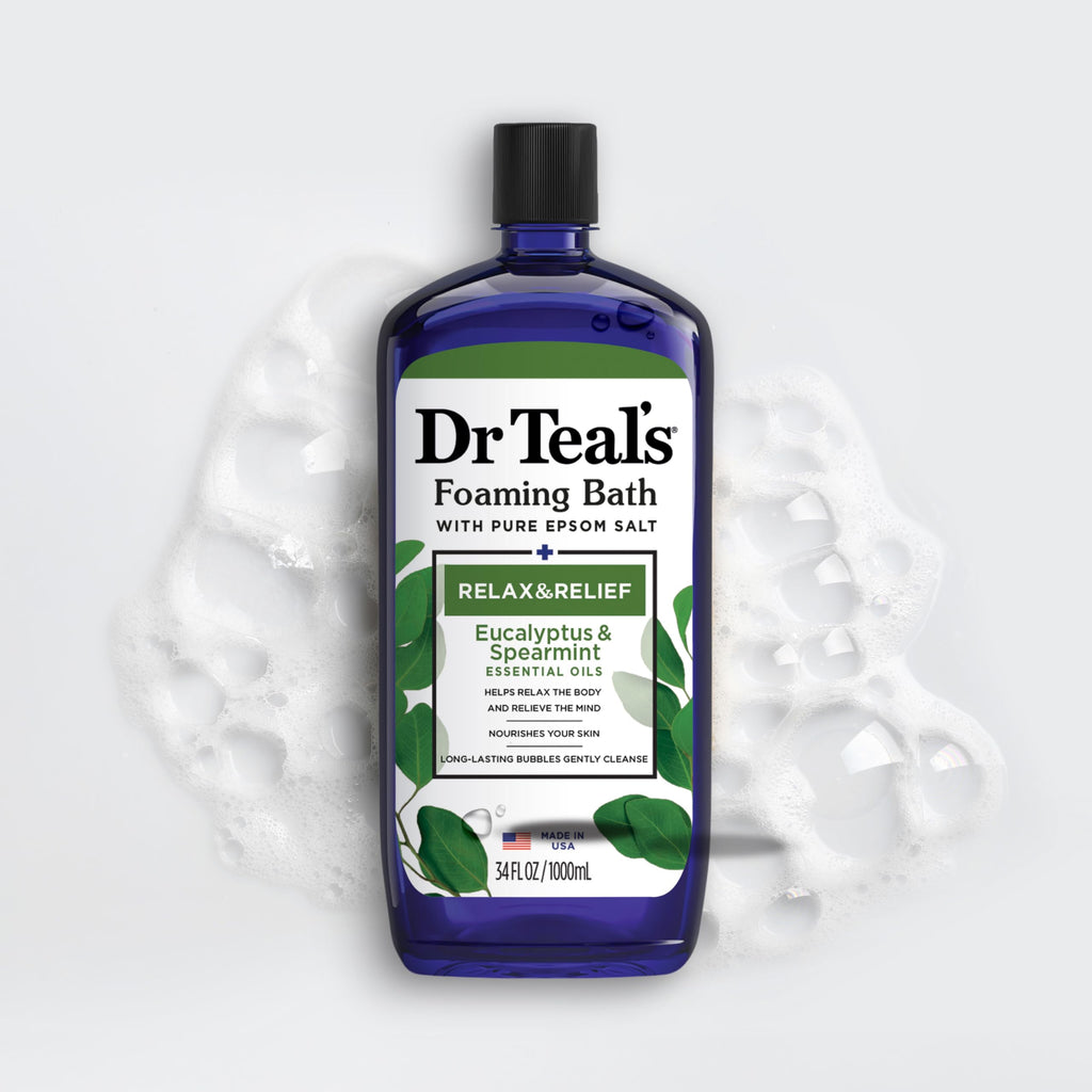 Dr Teal's Foaming Bath with Pure Epsom Salt, Soothe & Sleep with Lavender, 34 fl oz (Pack of 2)