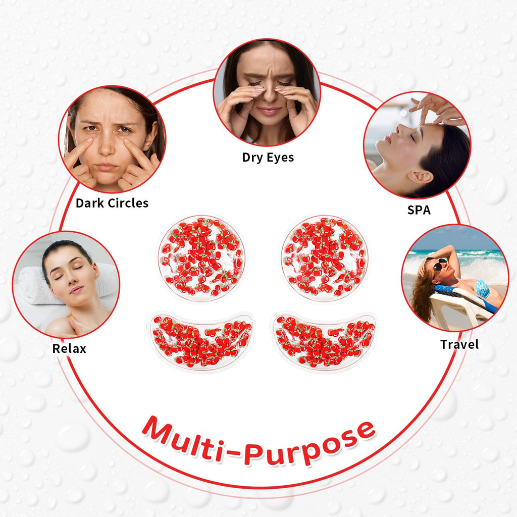 4PCS Gel Eye Ice Pack Set Reusable, Cold and Hot Compress for Eyes, Ice Pack for Eyes, Cooling Eye Pads for Eye Strain, Swelling, Redness, Dark Circles, Puffy Eyes, and Eye Recovery Surgery.