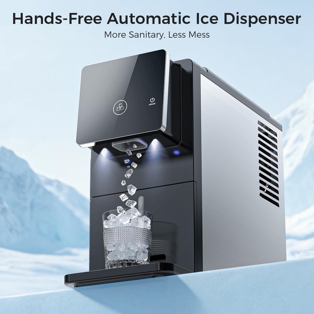 COWSAR Ice Maker Countertop, Portable Ice Machine with Self-Cleaning, 26.5 lbs/24Hrs, 8 Ice Cubes in 6 Mins, Ice Basket and Scoop, Ideal for Home, Kitchen, Bar, Camping