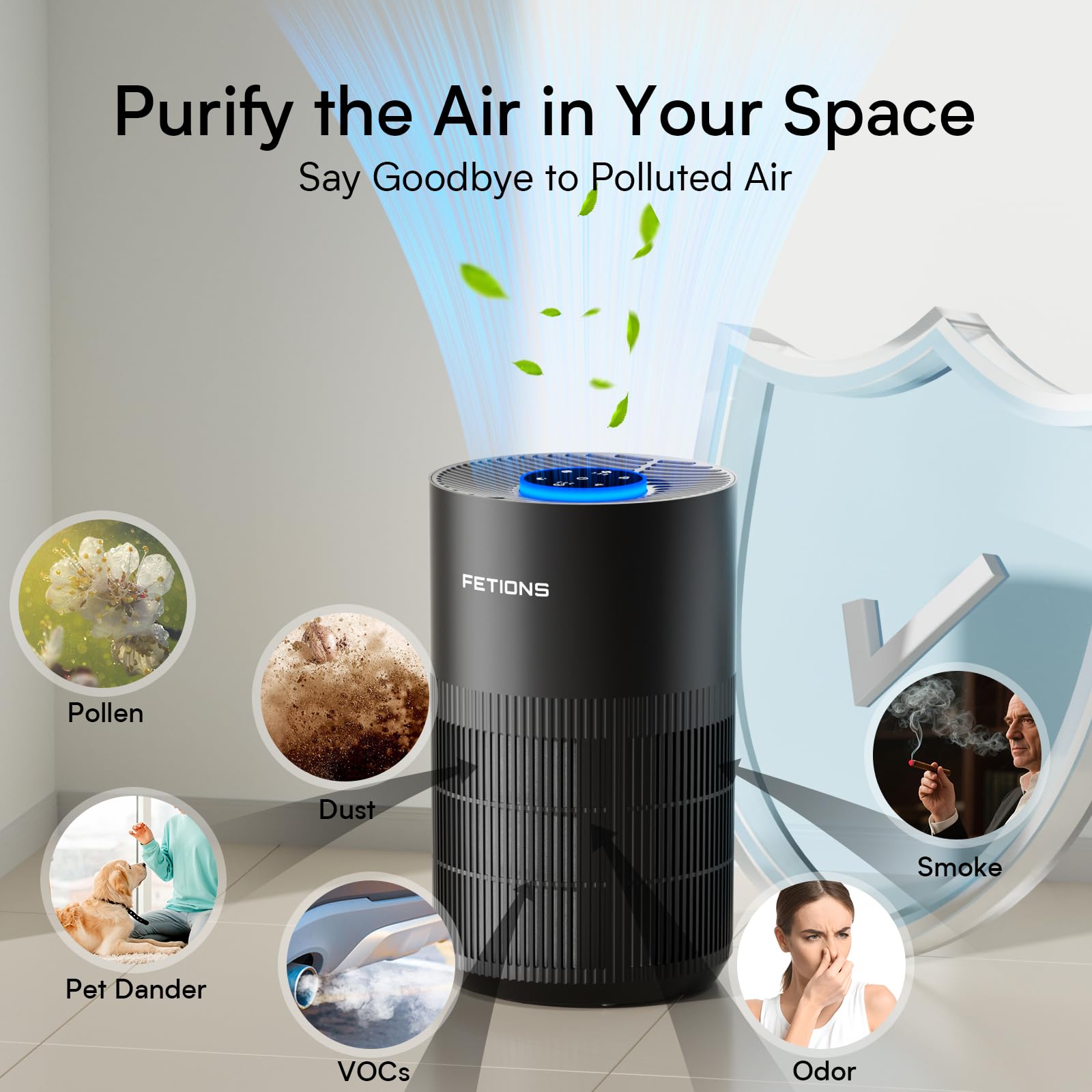 Air Purifiers for Bedroom Home up to 1200Ft², Small Air Purifier for Bedroom, H14 HEPA Air Purifiers for Home Pets,with Sleep Mode, 3 Speeds, Timer, Aroma Function