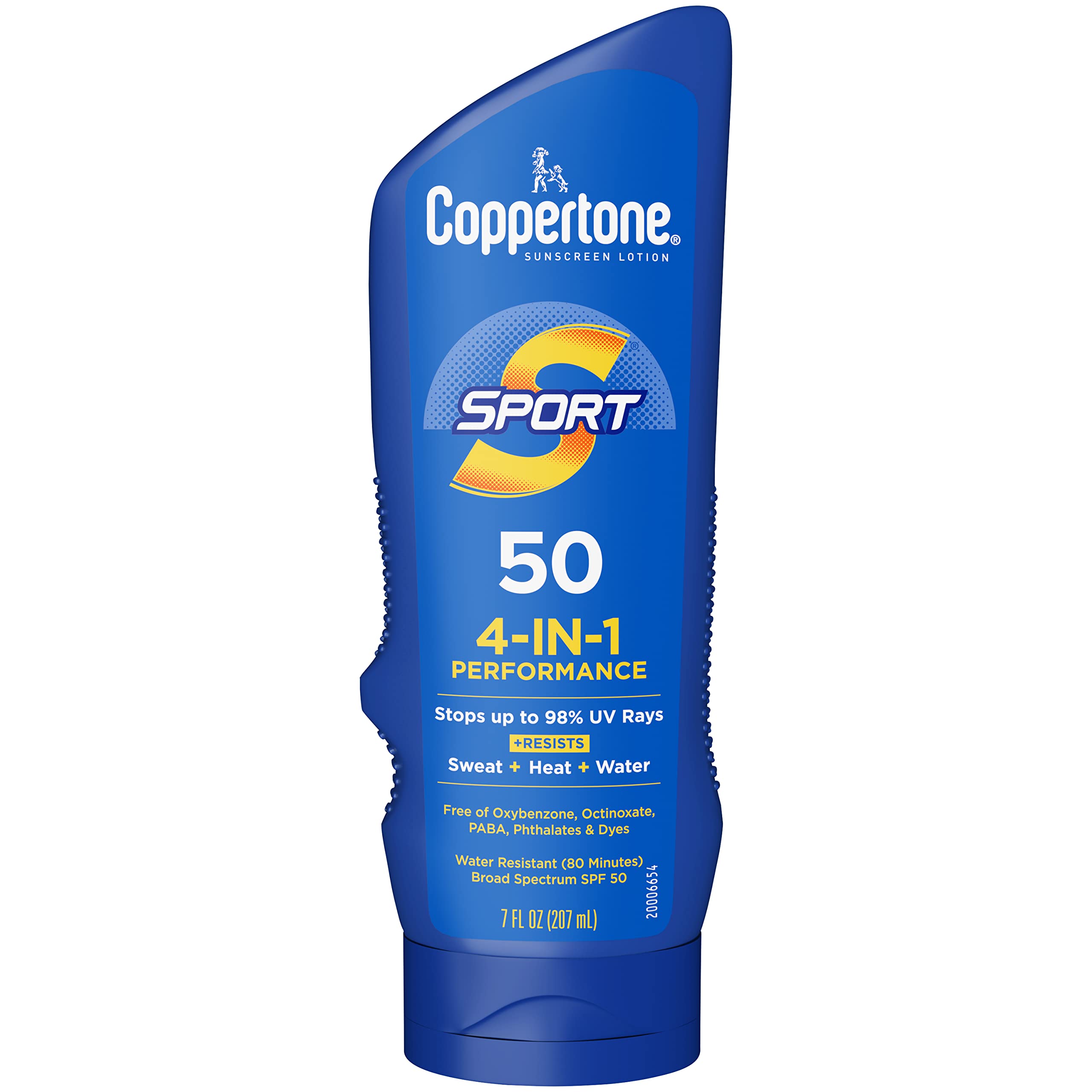 Coppertone SPORT Sunscreen Lotion Broad Spectrum SPF 50, Water Resistant 80 Minutes, UVA/UVB Protection, Moisturizing Formula with Vitamin E, 7 Fluid Ounce