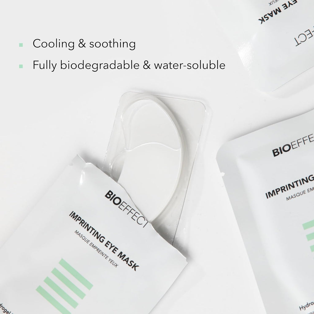 BIOEFFECT Imprinting Eye Masks | Hydrogel Under Eye Masks with Hyaluronic Acid for Puffiness and Dark Under-Eye Circles, 8 Pairs
