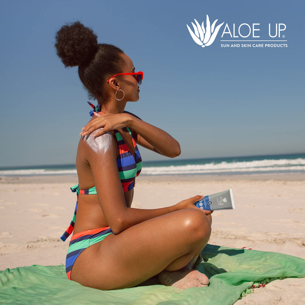 Aloe Up Sport Sunscreen Body Lotion SPF 50 – Broad Spectrum Sunblock With Aloe Vera Gel – Non-Greasy, Skin Sun Protection, No White Cast – Sunscreen – Fragrance-Free – 6 Oz, 2-Pack
