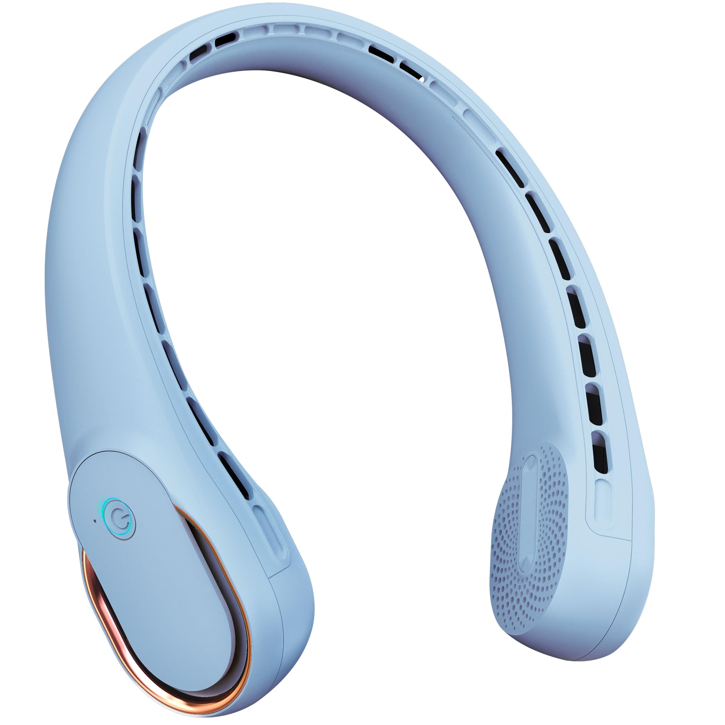 FrSara Neck Fan, Portable Personal Fan Strong Wind, 4000mAh, Air Volume,360° Cooling, No Hair Twisting, Air Volume On 2 Sides, Non-Slip, Quick Charge, Long Use Time, Gift for Women, Men, Birthday