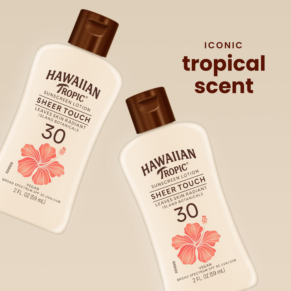 Hawaiian Tropic Sheer Touch Lotion Sunscreen SPF 70, 8 Fl Oz | Broad Spectrum, Oxybenzone Free, Sunblock Lotion, Hawaiian Tropic Sunscreen SPF 70, 8 Fl Oz