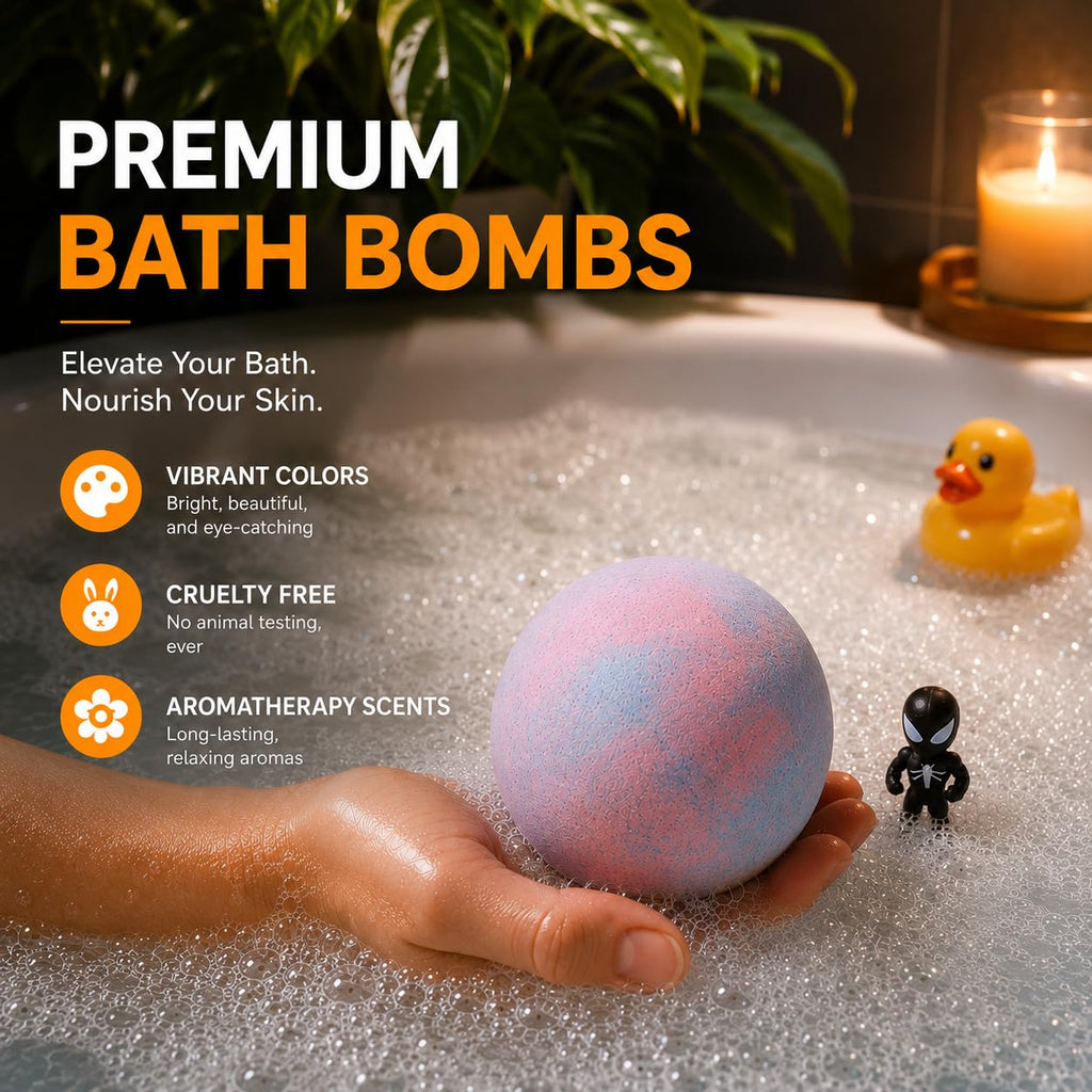 EvolutionUSA Refresh Bath Bombs for Women & Kids – 24 Bath Bombs Mini Sized, Organic Bathbomb Set, Women & Kids Bath Fizz, Luxury Gift for Mother’s Day, Easter, Valentines, Birthday or Self Care