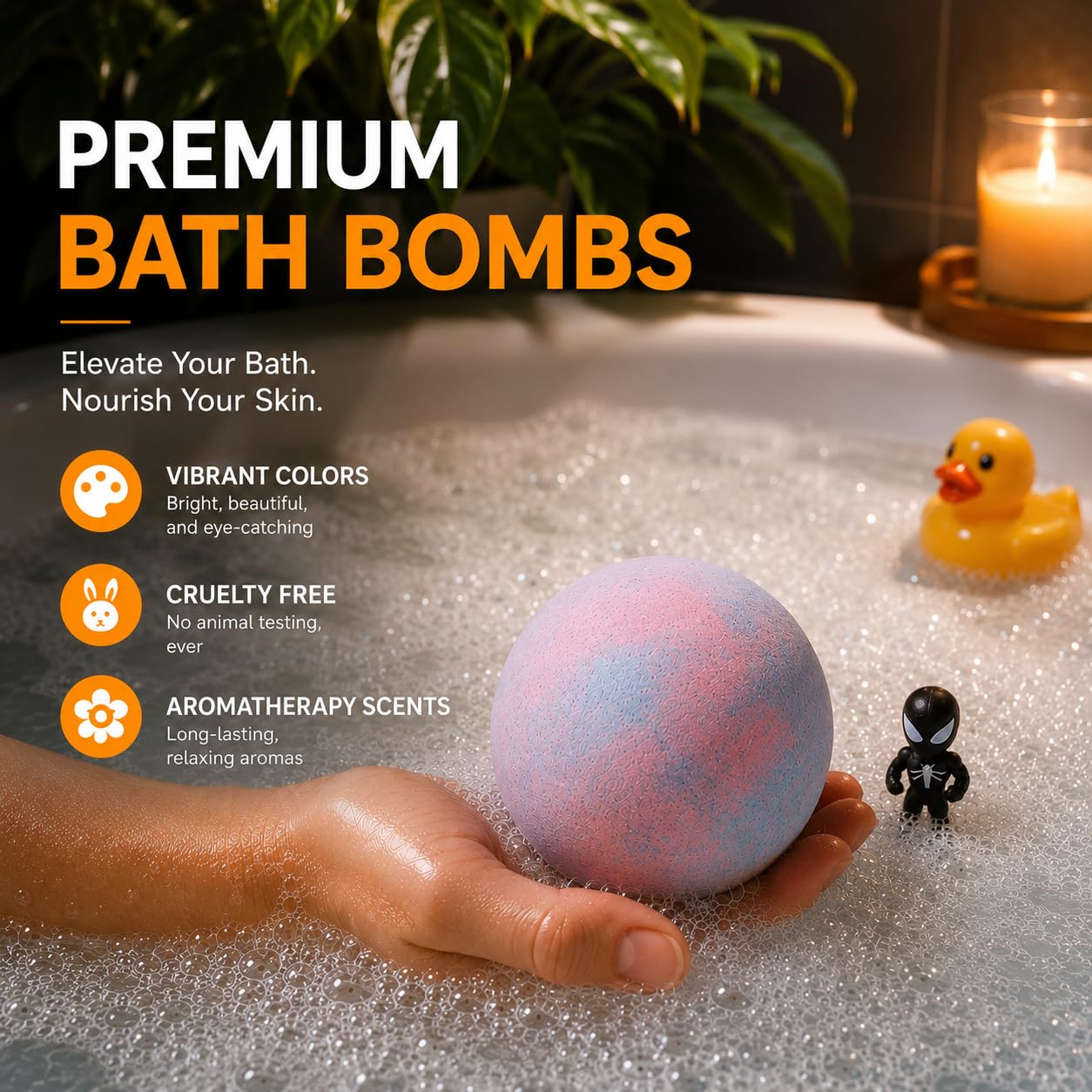 EvolutionUSA Refresh Bath Bombs for Women & Kids – 24 Bath Bombs Mini Sized, Organic Bathbomb Set, Women & Kids Bath Fizz, Luxury Gift for Mother’s Day, Easter, Valentines, Birthday or Self Care