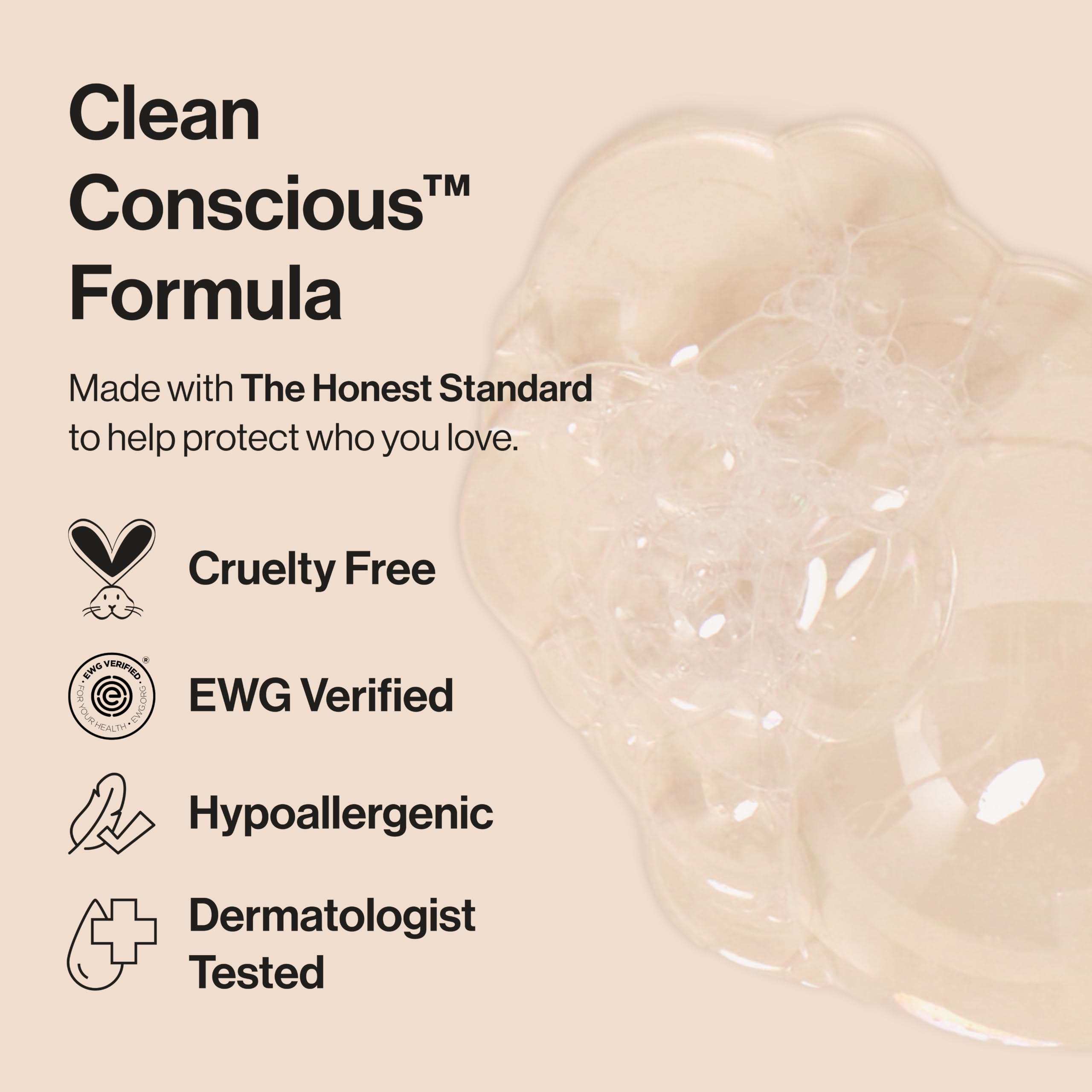 The Honest Company Foaming Bubble Bath & Baby Wash, Tear-Free, Hypoallergenic, Natural Formula, Lavender Calm Scent, 12 fl oz