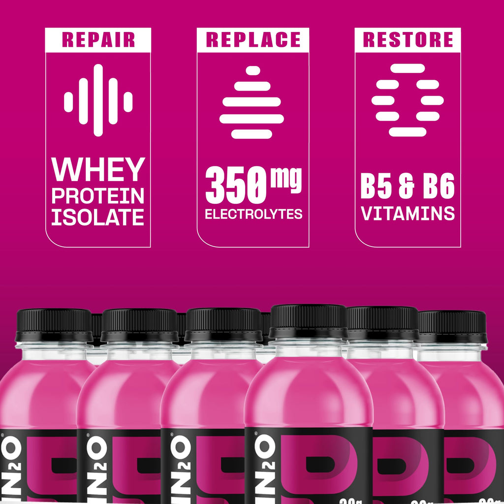 Protein2o 2-in-1 Clear Whey Protein & Electrolyte Beverage, 20g Protein, Gluten-Free, Keto, 16.9 fl oz Bottles (12 Count Variety Pack)
