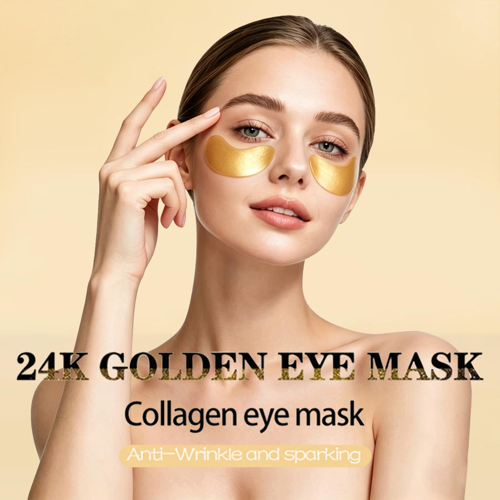 60pcs 24k Gold Eye Mask, Under Eye Patches for Dark Circles, Puffiness & Wrinkles, Hydrating Eye Mask Skincare, Eye Patches for Women, Under Eye Mask, Refresh Your Skin, Reduce Wrinkles and Fine Lines