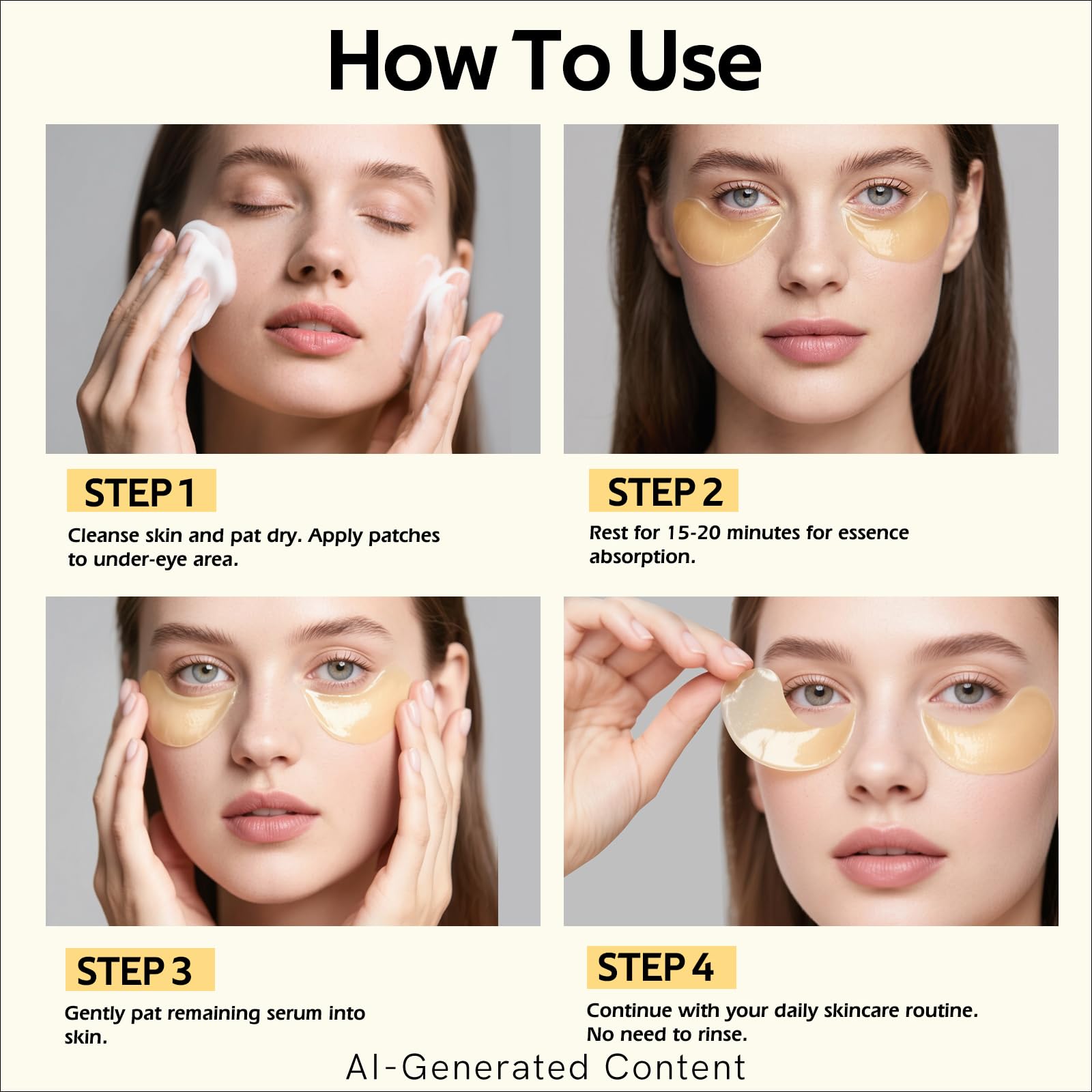 dewyhour Retinol Collagen Firming Hydrogel Patches - Under Eye Patches for Puffy Eyes & Dark Circles, Moisturizing Eye Mask with Caffeine & Hyaluronic Acid, Gentle Korean Skincare