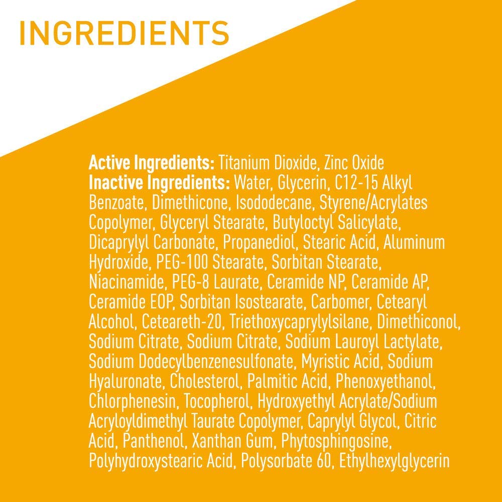 CeraVe 100% Mineral Sunscreen SPF 50 with Zinc Oxide & Titanium Dioxide, Hyaluronic Acid & Ceramides, Oil Free & Non-Greasy, Hydrating Mineral Sunscreen For Body, 5 oz