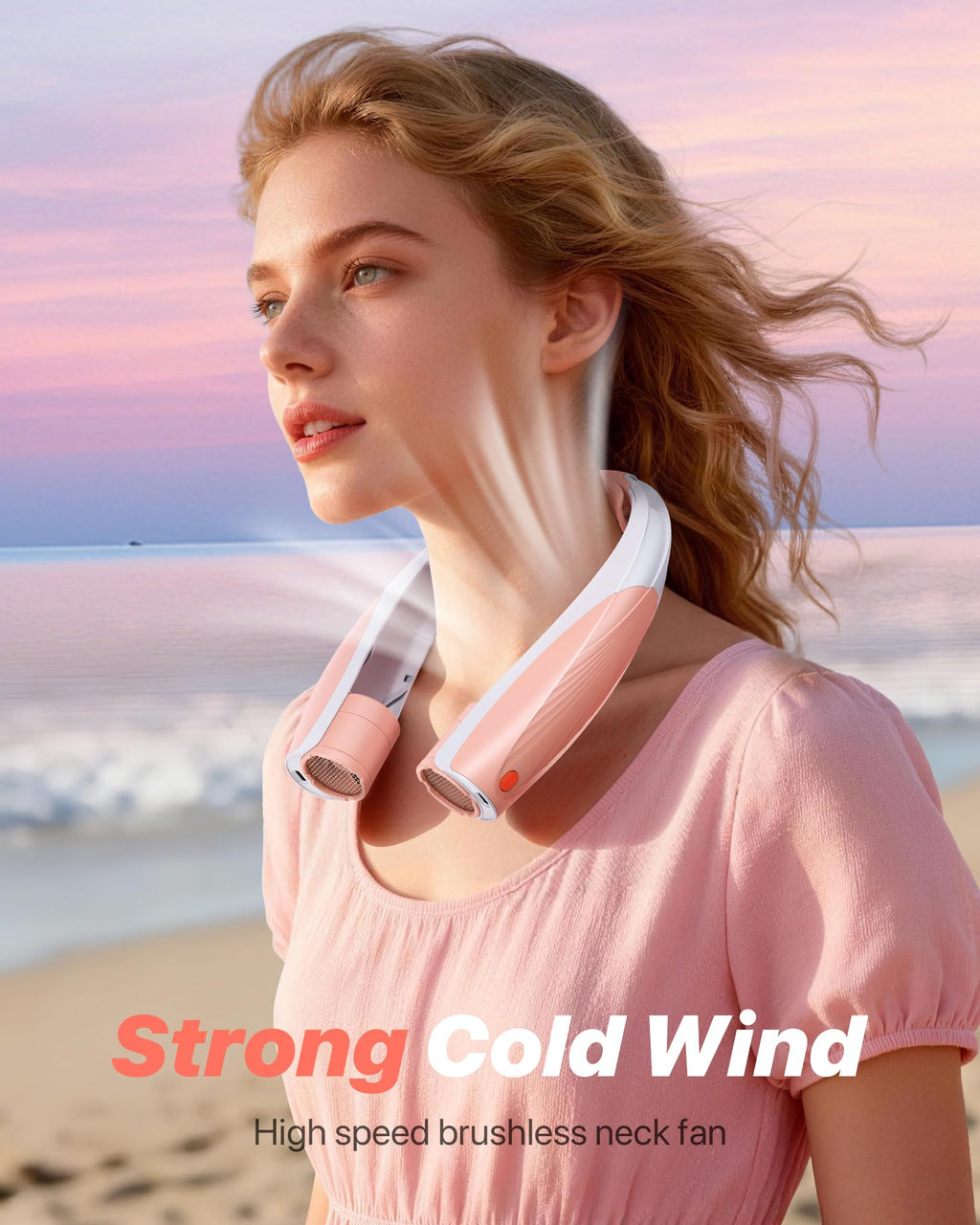 Kesguar Portable Neck Fan, 20H RunTime Cooling Fan, 6 Speeds 360° Airflow Personal Fan, Rechargeable Hands Free with 6000mAh Battery Wearable Fan Gifts for Women Men Outdoor Travel Camping
