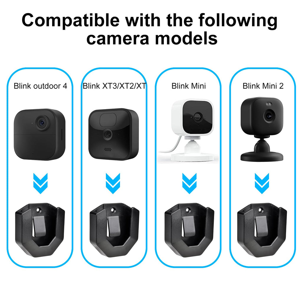 StartVision 3 Pack Blink Camera Wall Mount for Blink Outdoor 2K+ / Outdoor 4 /Mini 2K+/ Mini 2 / Mini/Blink Indoor Camera, No Drill No Screws Adhesive Wall Mount (Black)